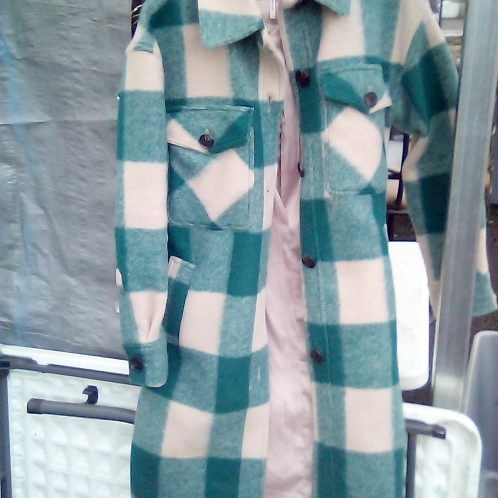 New flannel long jacket